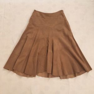 Lauren Ralph Lauren tan suede midi skirt